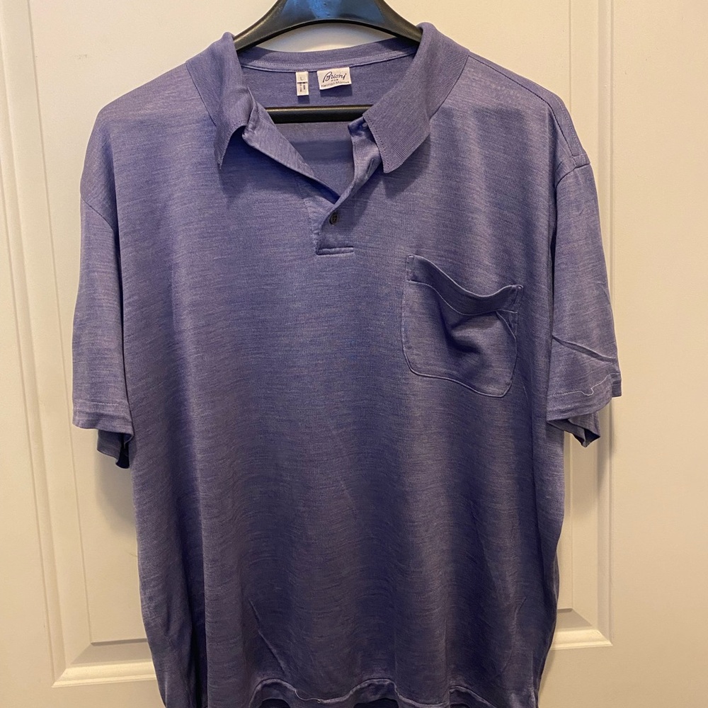 Brioni Silk Purple Polo Shirt